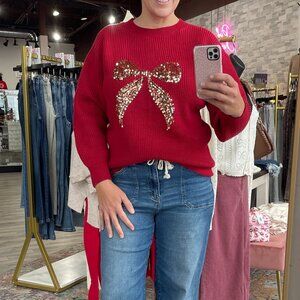 Sequin Bow Sweater